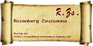 Rozenberg Zsuzsanna névjegykártya
